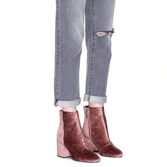 Sam Edelman Women's Taye Ankle Boot in Mauve Embossed Velvet - Picture 2 of 4